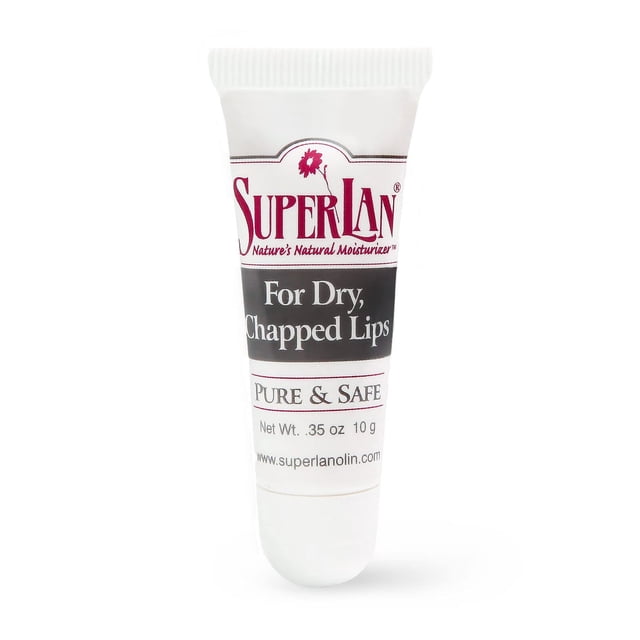 Bálsamo labial de lanolina orgánica Superlan - Hidratante natural para labios secos y agrietados - Lanolina y aceite de jojoba de grado médico ultra puro - Chapstick Kosher para todas las edades - Cui