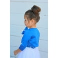 thumbnail image 2 of Ekidsbridal 3/4 Sleeves Satin Royal Blue Flower Girl Shrug Dress Cover Up Bolero Girls Jacket Princess Cape 8, 2 of 4
