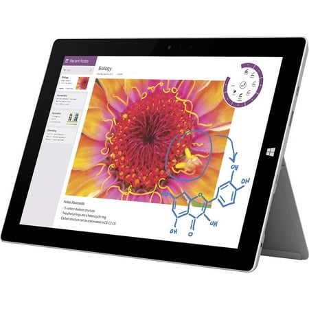 Microsoft Surface 3 10.8" Tablet, Intel Atom x7-Z8700 Processor, 1.60 GHz, 4GB Memory, 128GB SSD, Windows 10 Pro, Silver