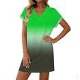 thumbnail image 1 of TaTaai Women's Casual V-Neck Short Sleeve Solid Color Loose Dress Fashion Comfortable Breathable Fabric Midi Dress Great for Spring Summer Daily Life Vacation and Party Occasions Gift, 1 of 5