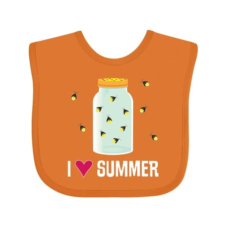 

Inktastic I Love Summer Cute Fireflies Gift Baby Boy or Baby Girl Bib