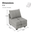 thumbnail image 3 of HONBAY Module Central Moderne en Tissu pour Sofa Modulaire Sofa Sectionnel Personnalisable, Gris, 3 of 5