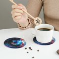 thumbnail image 4 of Bingfone Vintage Modern Colorful Eyes Leather Drinks Coasters with Set of 6,Suitable for Home Kitchen,Coffee Cup Coasters Home Gift, 4 of 7