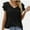 Black, variant on Womens Causual V Neck Short Sleeve Shirts Loose Tops Office Business Casual Blouses Dressy Shirts