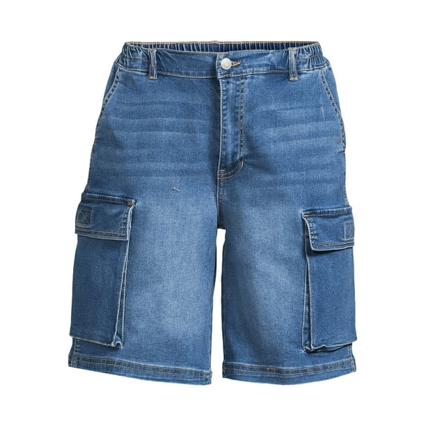 【YOURNUS】Crocs Cargo Denim Shorts Madden NYC Juniors' Oversized Cargo Shorts, 3