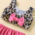 thumbnail image 6 of JIAYUE Girls Swimsuit Set Leopard Print Sleeveless Standard Straps Scoop Neck Tankinis Briefs Bikini For Children Soft Comfy Swim Outfit, 6 of 8