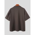 thumbnail image 3 of INCERUN Men's Short Sleeve Loose Casual Lapel Stylish Tops Shirt, 3 of 4