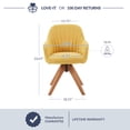 thumbnail image 5 of BELLEZE Mid Century Modern Swivel Accent Chair Linen Upholstered with Beech Wood Legs, Cute Desk Task Chair Armchair for Living Room Bedroom Home Office - Kameron(Yellow), 5 of 7