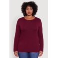 thumbnail image 2 of Women's Plus Size Long Sleeve Crew Neck Tee, 2 of 5