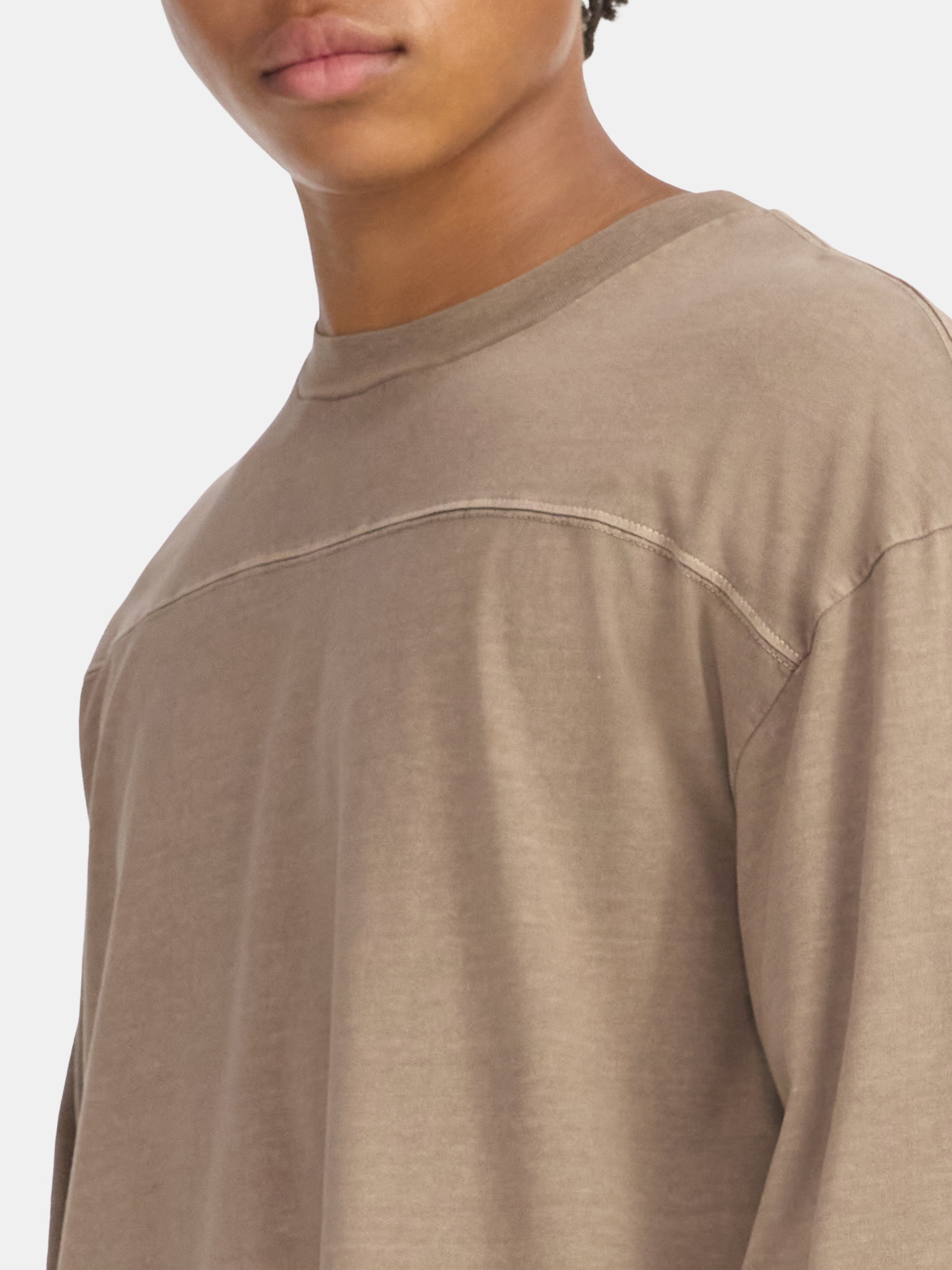 No Boundaries Cotton Washed Tee with Long Sleeves, Men's & Big Men's