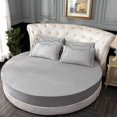 thumbnail image 3 of Fitted Sheet Cotton, Fitted Sheets Round - Gray, 3 of 5
