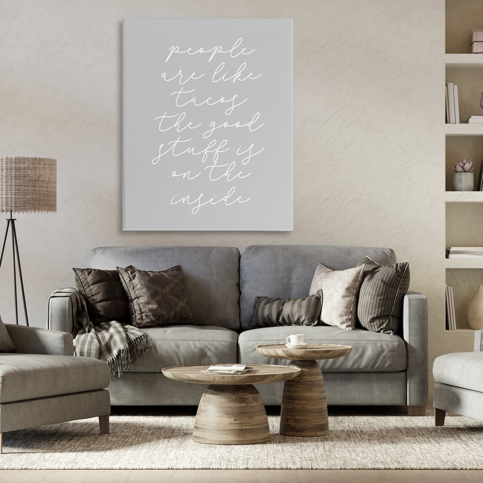 Stupell Industries People Like Tacos Text & Numbers Painting Wrapped Canvas Art Print Wall Art, 36 x 48