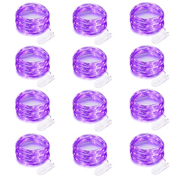 String Lights Yiaht Purple Halloween con batería LED de 7 pies y 20 pulgadas