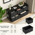 thumbnail image 4 of YKITRDA 5 Drawer Dresser TV Stand, Fabric Storage Chest with Metal Frame, Wide Top Holds TV up to 50 Inch, Clothes Organizer for Bedroom Living Room Entryway, Black, 4 of 10