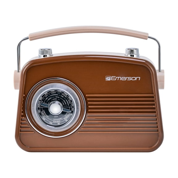 Emerson EAS-3009 Retro Bluetooth Portable Speaker, Wireless Radio with AM/FM, Built-in 1200mAh Rechargeable Battery, 5W Stereo Sound, Type-C Charging, Home Decor Gift