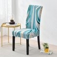 thumbnail image 2 of Dining Room Chair Covers Set of 6, Stretch Parsons Chair Slipcovers Removable Washable Spandex Printed Chair Seat Protector Cover for Hotel, Office, Ceremony, Banquet, Wedding Party (Striped Blue), 2 of 6