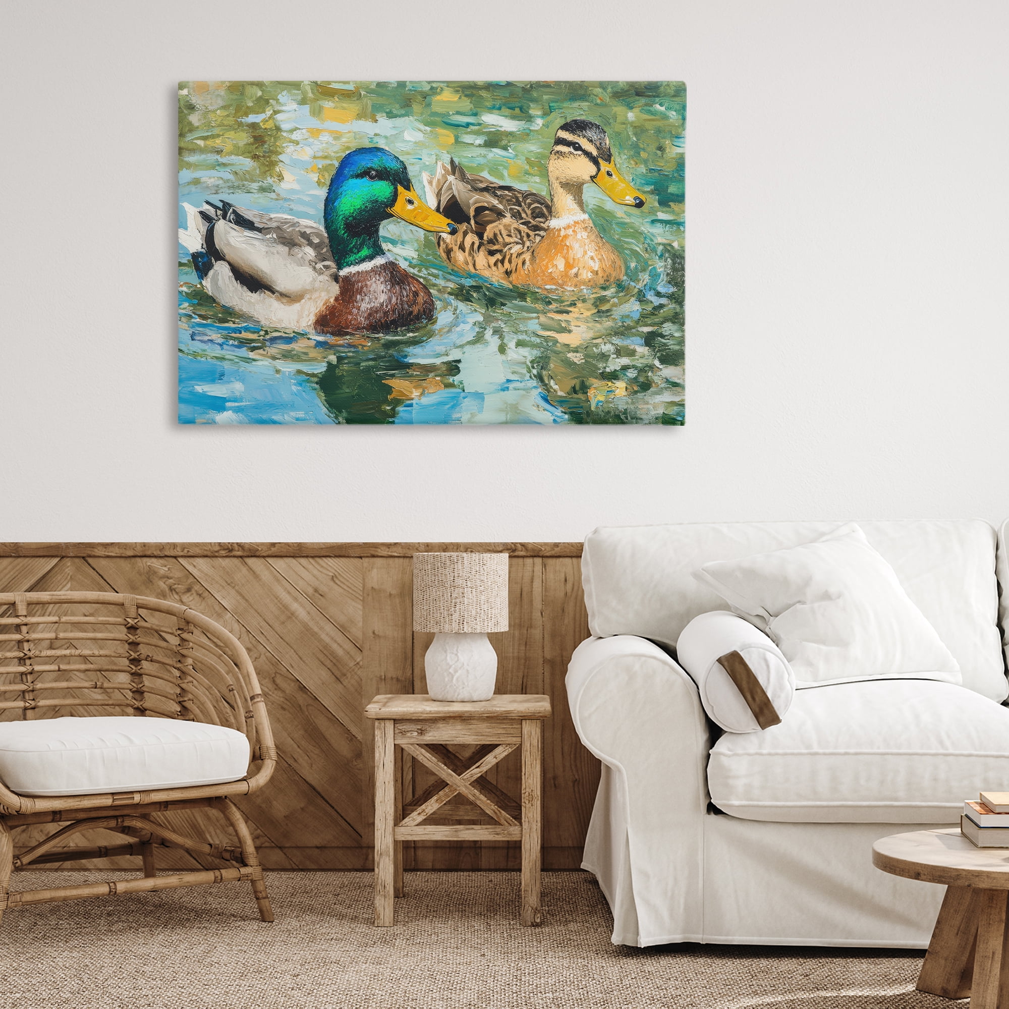 Stupell Industries Ducks Out For A Swim Canvas Wall Art, design by Petal Prints Design