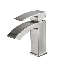 ANGELES HOME Waterfall Bathroom Sink Faucet Vessel Sink Faucet, Single Handle Bathroom Faucet 1 Hole Bowl Lavatory Vanity Faucet, Brushed Nickel