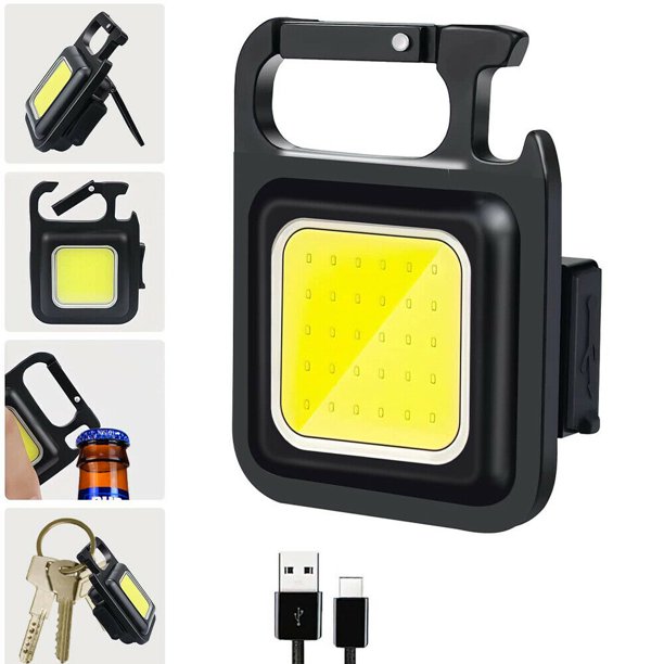 Onemayship Multifunction COB Keychain Light, Rechargeable Mini LED