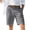Gray_009, variant on Mens Shorts High Waist Linen Pleated Formal Casual Rolled Cuff for Summer Navy M