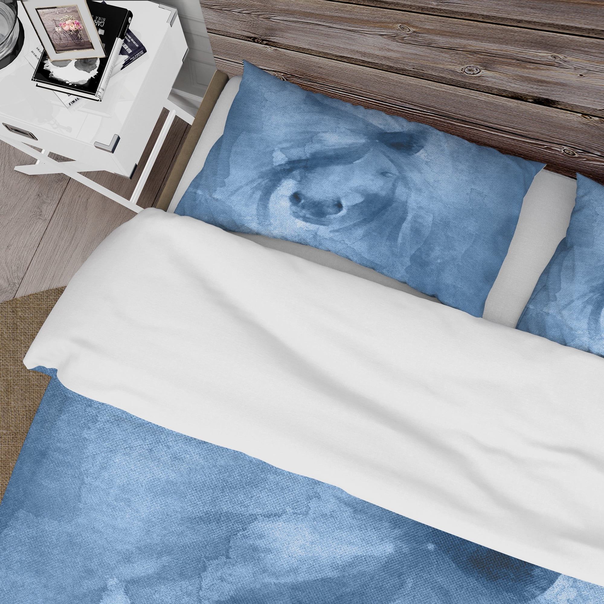 Designart 'Farmhouse Horse XI' Farmhouse Duvet Cover Set