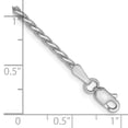 thumbnail image 2 of 14k White Gold Bracelet Chain Styles Spiga (Wheat) Women's 1.9 mm 8 in Diamond-cut Parisian Wheat with Lobster Clasp, 2 of 2