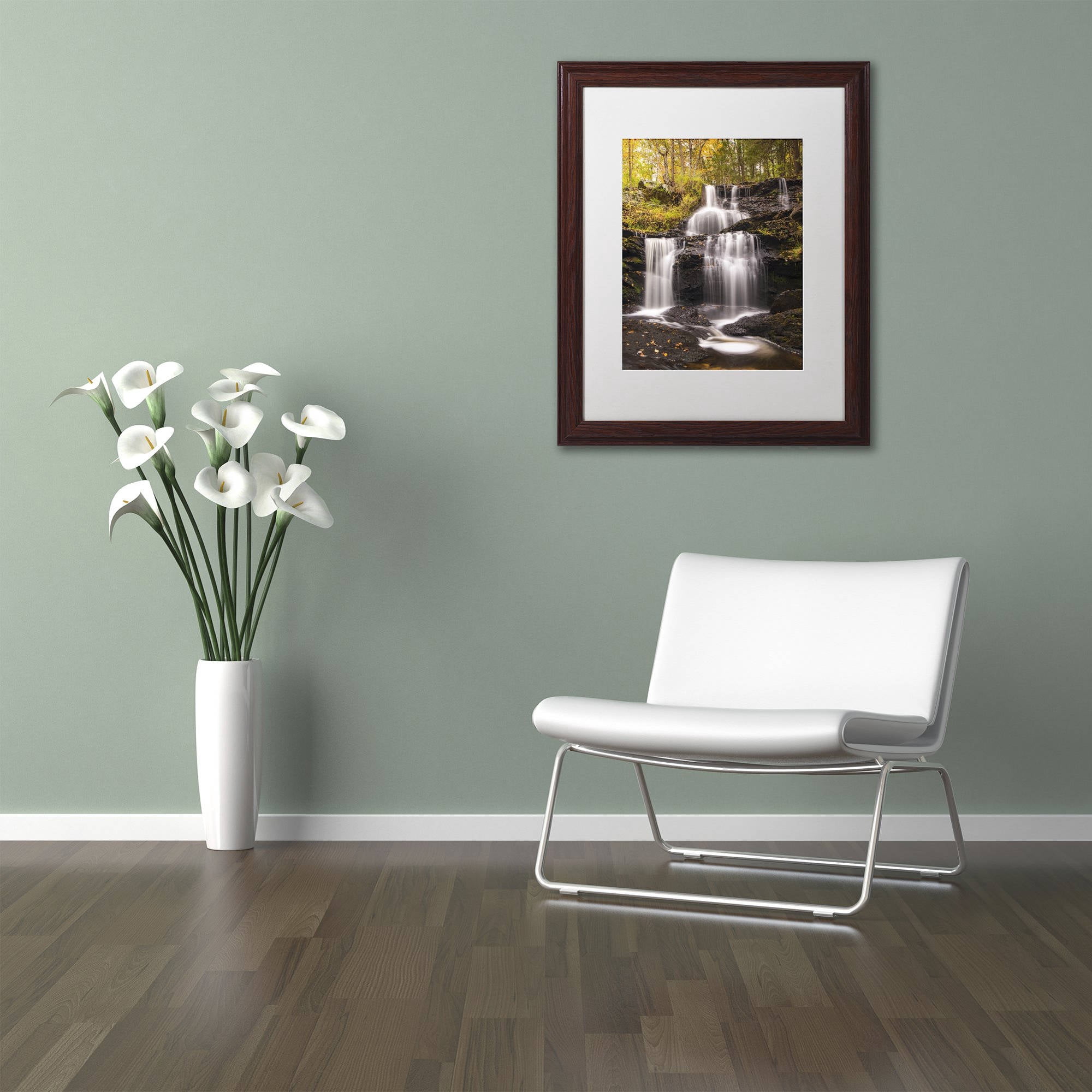 Trademark Fine Art 'Autumn Horsetails' Canvas Art by Michael Blanchette Photography, White Matte, Wood Frame
