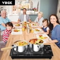 thumbnail image 2 of VBGK Double Induction Cooktop, Induction Hot Plate 12 inch, Induction stove top with Rotary &Touch Control, 110V 2 Burner Induction Cooktop with 9 Levels Settings, Child Safety Lock & Timer, 2 of 8