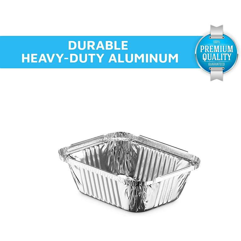 Disposable Aluminum Pot with Lid Complete Set Good to Use on Stove (Medium: Qty-3), Size: Medium: 4 Quartz: 11x5 (LXH), Silver