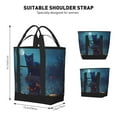 thumbnail image 2 of Insulated Cooler Bag, Halloween Pumpkin Black Cat Large Freezer Cooler Tote Bags Insulated for Food, Insulated Grocery Shopping Bags with Zippered Top for Travel School Picnic, 2 of 8