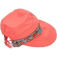 thumbnail image 5 of Gorra de ala ancha con visera para mujer, sombrero para el sol, playa, viajes, verano, sombrero flexible, camping, pesca, ciclismo, jardinería, protección solar plegable, color rojo sandía, 5 of 5