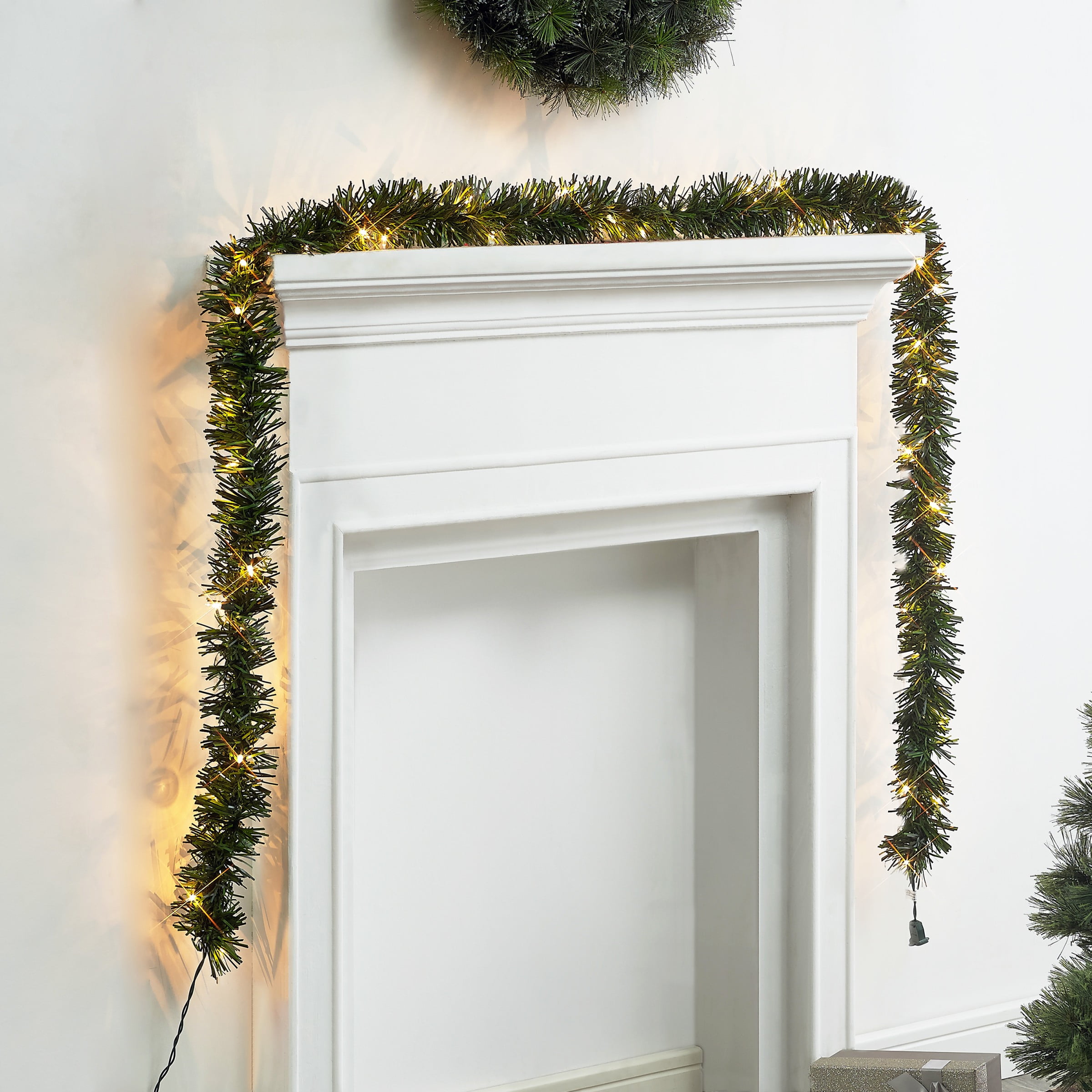 Holiday Time Pre Lit Pine Garland Clear Easy Installation