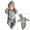 Gray, variant on "Hello" Embroidery Knitting Onesie Newborn Birth Announcement Outfits Footed Jumpsuit Baby Boy Girl Photography Props Newborn
