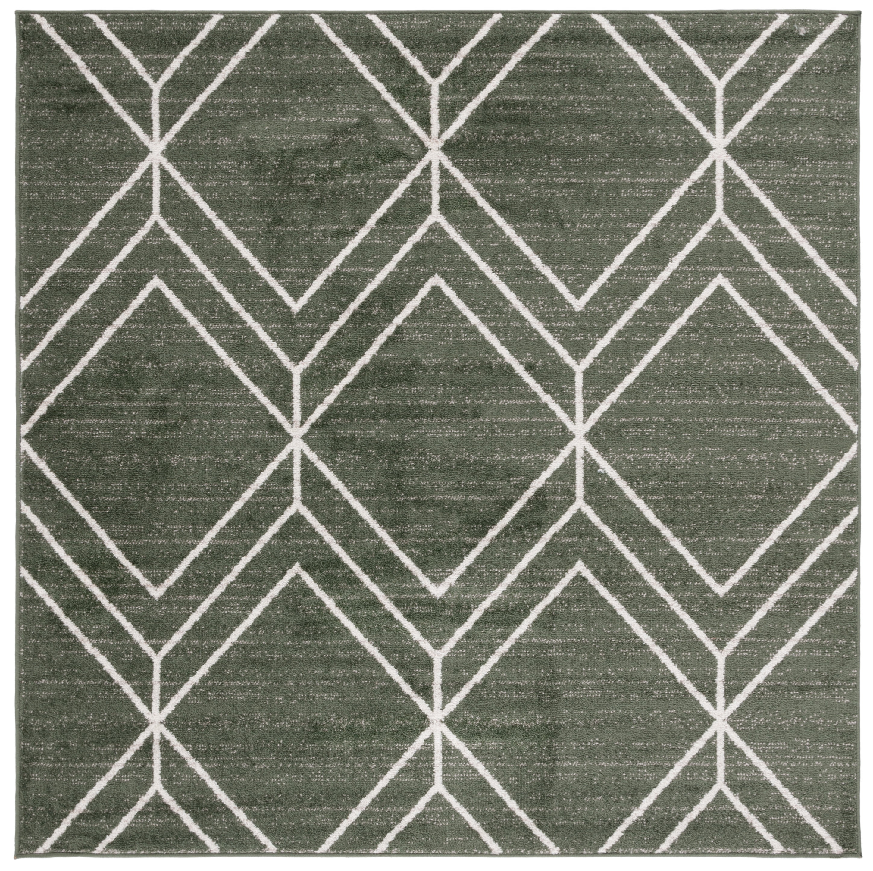 Safavieh Adirondack Caitriona Geometric Squares Area Rug, Dark Green/Ivory, 8' x 8' Square