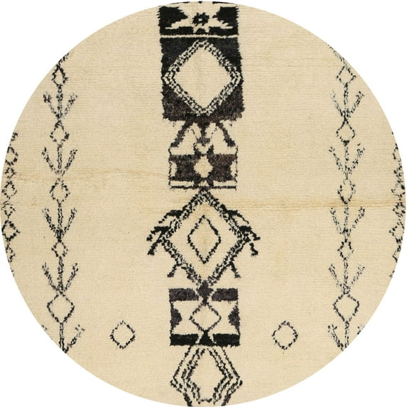 Ahgly Company Indoor Round Contemporary Khaki Gold Solid Area Rugs, 5' Round