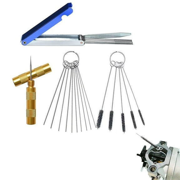 Carburetor Carbon Dirt Jet Remove 13 Cleaning Needles 15 Brushes Tool Kit