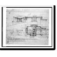 thumbnail image 2 of Historic Framed Print, [Two houses with variant roofs (Type A, Butterfly Roof" and "Type B, All Concrete Flat"). Type A house with butterfly roof]", 17-7/8" x 21-7/8", 2 of 9