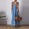 thumbnail image 6 of JBXKXYW Dresses for Women Women's Spring and Summer Casual Cotton and Linen Suspenders Dress Dresses Sundress Sun Dress (Blue,XXL), 6 of 6