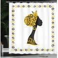 thumbnail image 4 of Ambesonne Afro Shower Curtain, Female Head Portrait, 69"Wx75"L, Black Earth Yellow, 4 of 5
