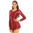 thumbnail image 2 of inhzoy Women Summer Tunic Dress Long Sleeve Oil Glossy Casual Mini Dress, 2 of 8