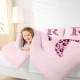 thumbnail image 4 of Catabedysis Fashion Cheetah Pattern 7-Piece King Bedding,Pink Bows Monogrammed R Design King Bed in a Bag,Pink Reversible For Girls, 4 of 7