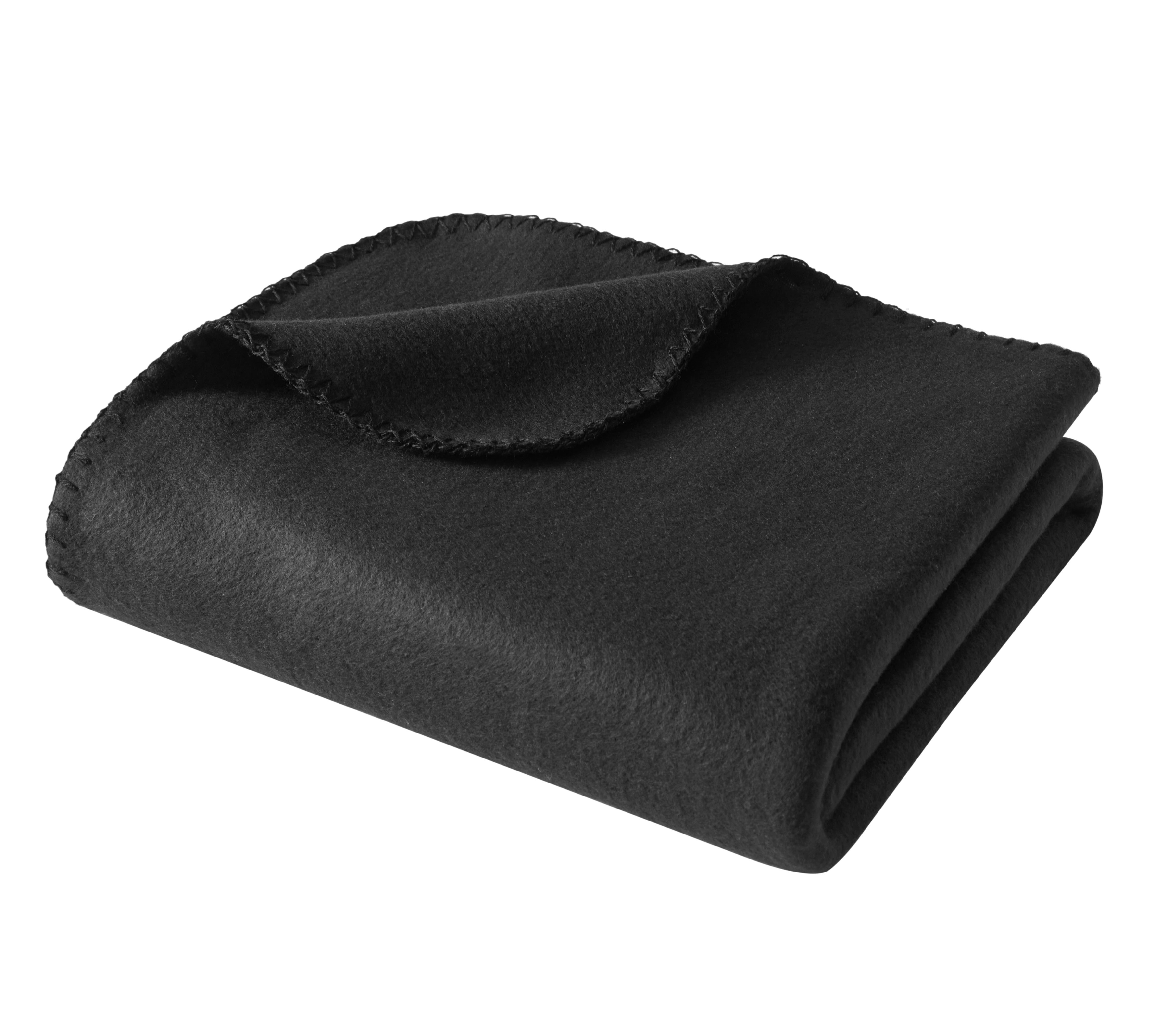 (2 pack) Mainstays Black Fleece Throw Blanket 50" x 60" All Ages