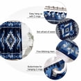 thumbnail image 6 of Boho Navy Blue Grey Waterproof Fabric Shower Curtain,Ethnic Geometric Southwestern Retro Waterproof Fabric Shower Curtain for Bathroom Curtains Bathtubs Shower Curtains with 12 Hooks Stall 54x78in, 6 of 8