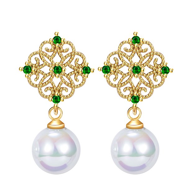 KADER Joyería Moissanite Diamante Perla Plata Original Mujer 925 Pendientes De Tuerca M016