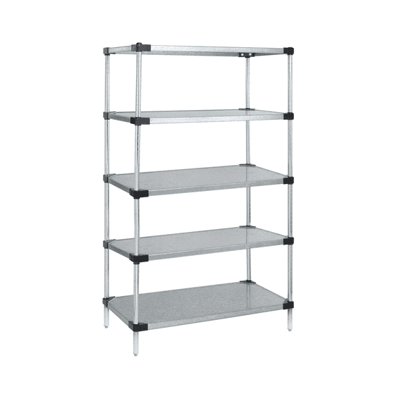 Quantum Storage Systems WR74-1442SG-5 Starter Kit Solid Galvanized Steel 5 Shelves 74" H x 42" W x 14" D