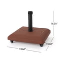 thumbnail image 3 of Larry Outdoor Concrete Square 80lb Umbrella Base with Steel Umbrella Holder, Red, 3 of 6