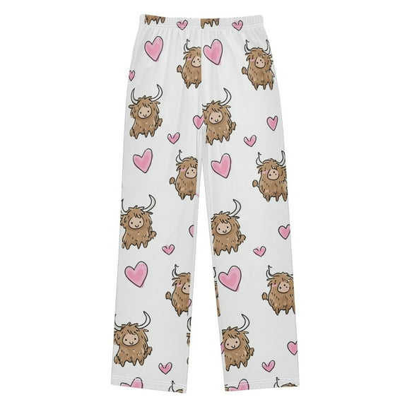 Cute Highland Cattle Boys Pajama Pants Soft and Lightweight Elastic Waistband Children's Pajama Pants