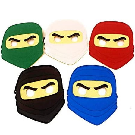 Ninja Felt Masks Party -10 Masks - Comfortable, One-Size-Fits-Most Design - Good Quality Eco-Felt and Fleece. Perfect for Birthday, Gift, Party Favor, Cosplay!