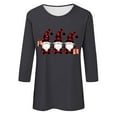 thumbnail image 5 of Jsaierl Merry Christmas Shirts for Women Plus Size Christmas Graphic Tees Stretch Crewneck T-shirt 3/4 Sleeve Holiday Blouse Tops Christmas Gifts, 5 of 5