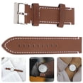 thumbnail image 3 of MasteelfCA 24mm Men Leather Watch Band Replacement Strap (Brown), 3 of 8